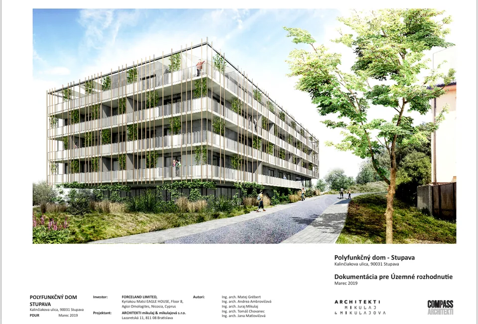 Inžinierska činnosť — vizualizácia polyfunkčného domu v Stupave